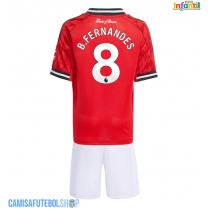 Camisa de time de futebol Manchester United Bruno Fernandes #8 Replicas 1º Equipamento Infantil 2025-26 Manga Curta (+ Calças curtas)